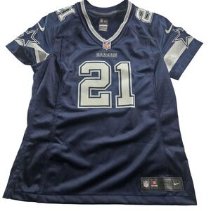 Dallas Cowboys Jersey Womens Medium Blue NFL Football Ezekiel Elliott 21 Nike